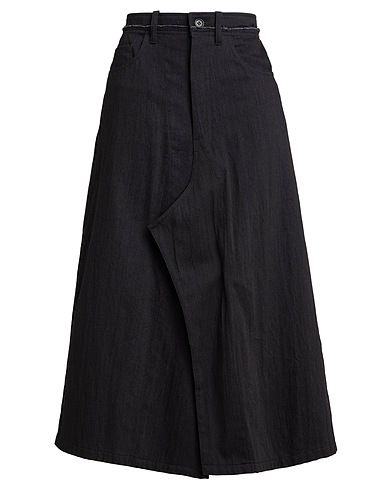 YOHJI YAMAMOTO Denim skirt Black 100% Cotton