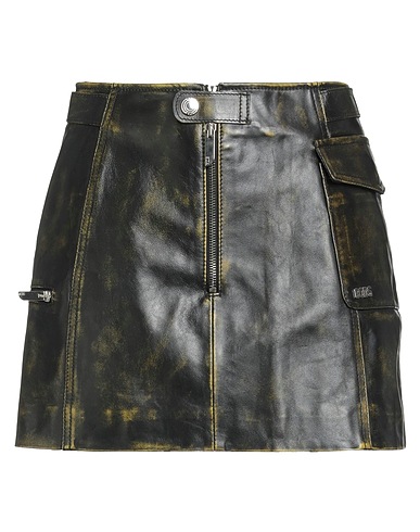 GCDS Mini skirt Charcoal Leather