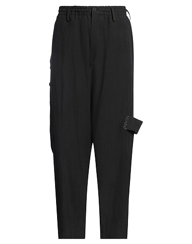 YOHJI YAMAMOTO POUR HOMME Casual pants Black 100% Linen, Cotton, Silk