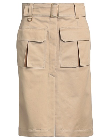CHLOÉ Midi skirt Beige 100% Cotton, Buffalo Horn