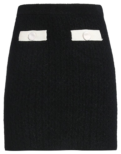 SELF-PORTRAIT Mini skirt Black 67% Alpaca wool, 29% Polyamide, 4% Elastane