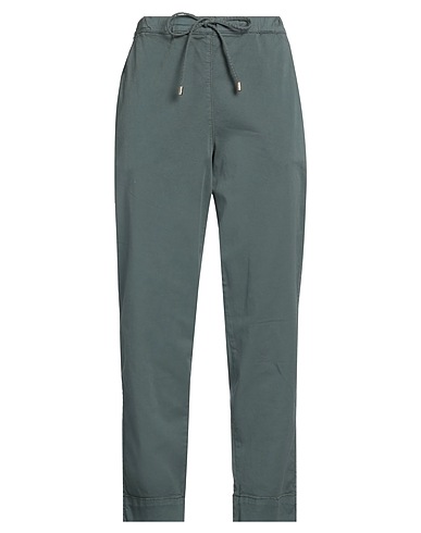 MAX MARA Casual trouser LEISURE Military green 98% Cotton, 2% Elastane