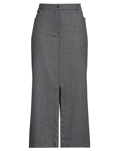 CESAR CASIER Long skirt Grey 55% Wool, 43% Polyester, 2% Elastane