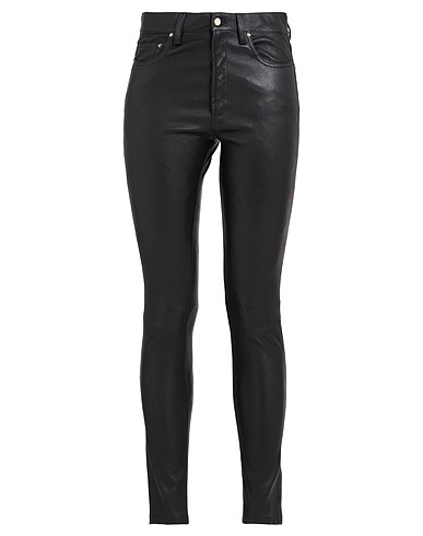 ENES Pantalone Nero 95% Pelle di agnello, 5% Elastan
