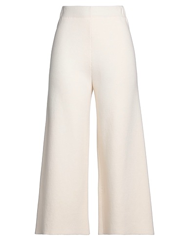 ANNECLAIRE Casual trouser Cream 90% Merino Wool, 10% Cashmere