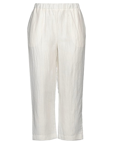 ALPHA STUDIO Casual pants White 88% Linen, 12% Polyamide