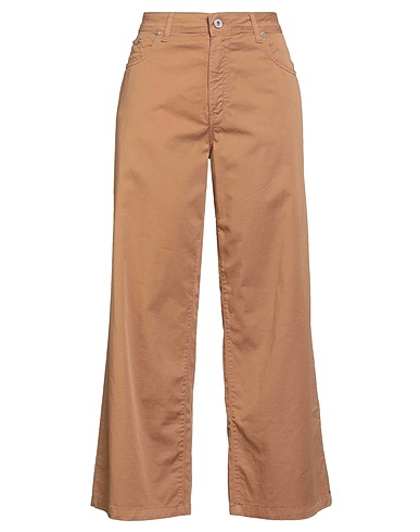 OTTOD'AME Palazzo trouser MARRONE 97% Cotton, 3% Elastane
