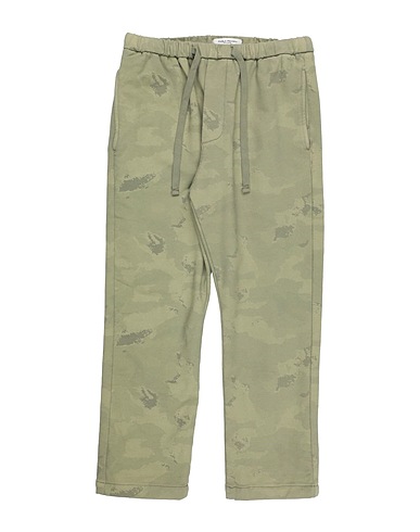 PAOLO PECORA Casual trouser Sage green 95% Cotton, 5% Elastane
