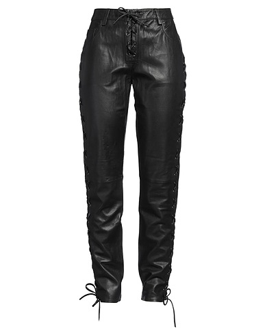 ONE TEASPOON Casual trouser Black 100% Sheepskin