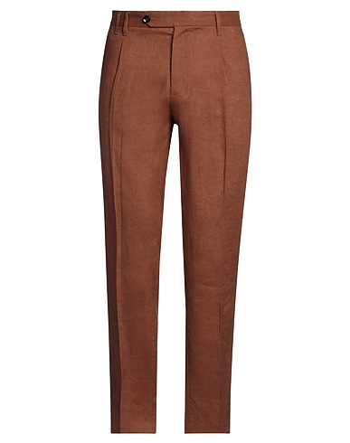 OFFICINA 36 Casual trouser Brown 100% Linen