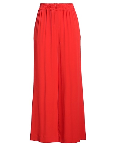 SEMICOUTURE Casual trouser Red 69% Acetate, 31% Silk