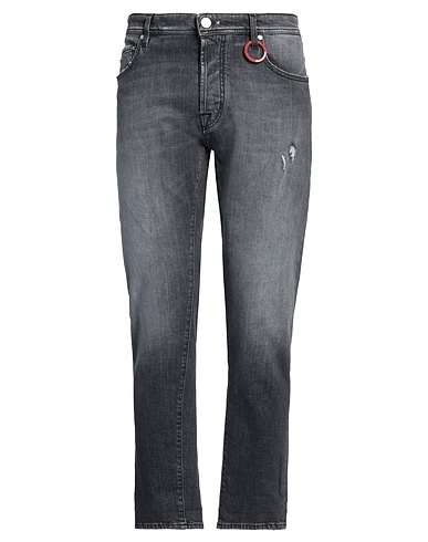 TRAMAROSSA Denim trousers Charcoal 98% Cotton, 2% Elastane