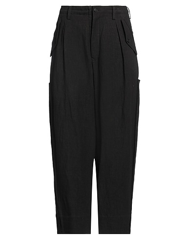 Y'S FOR MEN Casual pants Black 100% Linen, Cupro