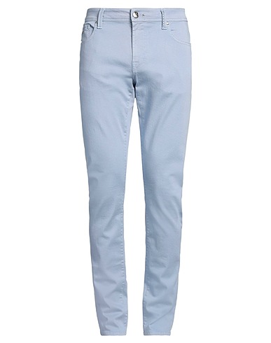 TRAMAROSSA Casual trouser Sky blue 87% Cotton, 9% Polyester, 4% Elastane