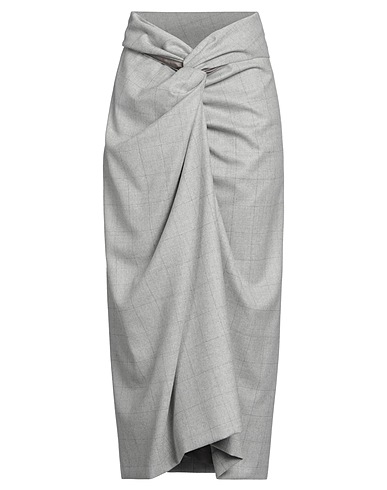 DRIES VAN NOTEN 미디 스커트 그레이 100% 울
