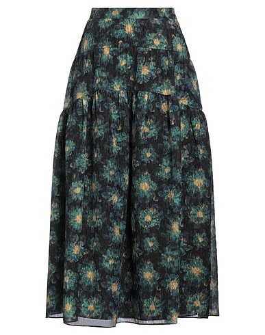 ULLA JOHNSON Long skirt Black 70% Nylon, 30% Silk