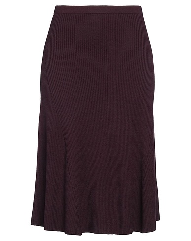 LUISA CERANO Midi skirt Plum 62% Wool, 26% Polyacrylic, 10% Polyamide, 2% Elastane