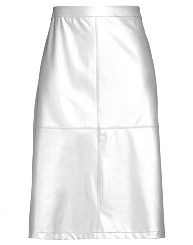 SENSO by ATMOSFASHION Midi skirt Silver 53% Polyurethane, 42% Viscose, 5% Elastane
