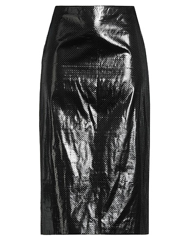 MCQUEEN Midi skirt Black 86% Silk, 14% Polyamide