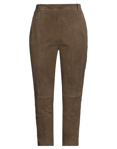 KILTIE Casual trouser Military green 100% Goat skin