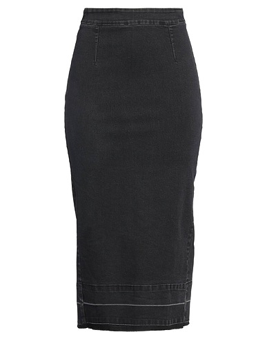 SHAFT Denim skirt Black 75% Cotton, 23% PES, 2% Elastane