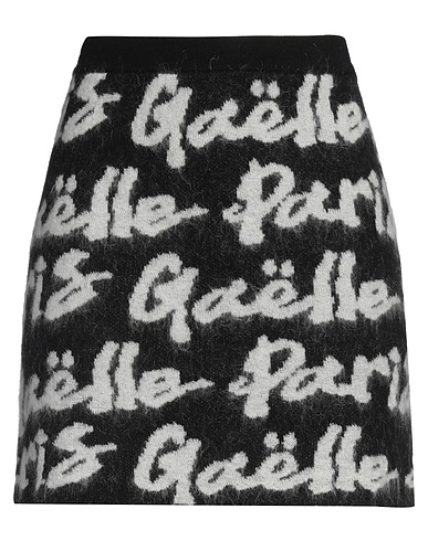 GAëLLE Paris Mini skirt NERO 35% Synthetic fibers, 33% Polyamide, 19% Wool, 10% Mohair wool, 3% Cashmere