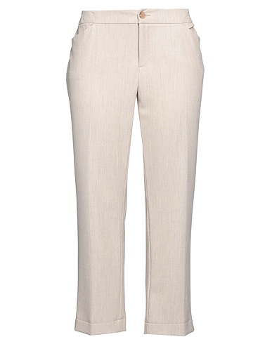 XANDRES Casual trouser GOLD Beige 62% Polyester, 26% Viscose, 9% Wool, 3% Elastane