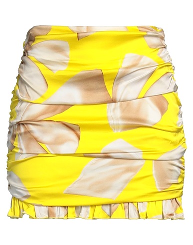 VIVETTA Mini skirt Yellow 97% Viscose, 3% Elastane