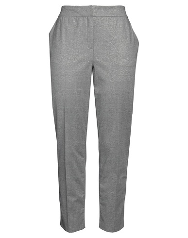 DUE AMANTI Casual trouser Grey 59% Polyester, 30% Viscose, 6% Elastane, 3% Metallic fiber, 2% Polyamide