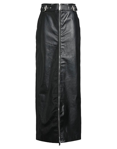 GCDS Maxi Skirts NERO 100% Leather