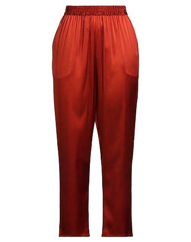 GIANLUCA CAPANNOLO Casual trouser Rust 94% Silk, 6% Elastane
