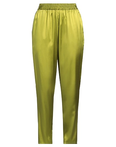 GIANLUCA CAPANNOLO Pantalone Verde lime 94% Seta, 6% Elastan