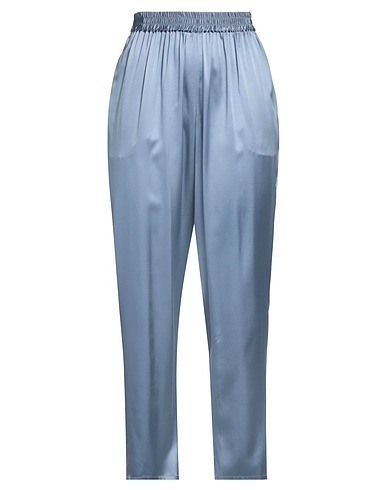 GIANLUCA CAPANNOLO Casual pants Slate blue 94% Silk, 6% Elastane