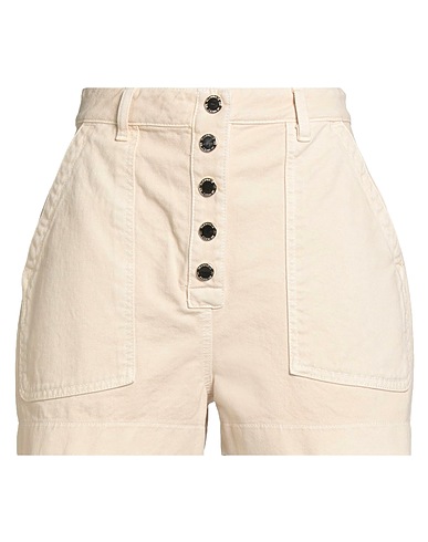 ELISABETTA FRANCHI Denim shorts Beige 100% Cotton