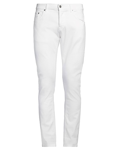 DONDUP Denim trousers White 92% Cotton, 6% Elastomultiester, 2% Elastane