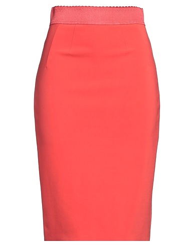 ELISABETTA FRANCHI Midi skirt Coral 97% Polyester, 3% Elastane, Rubber