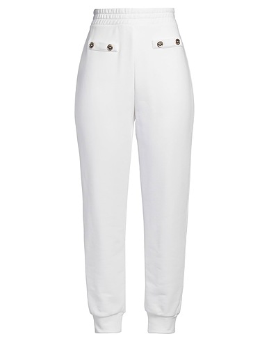 ELISABETTA FRANCHI Casual trouser White 65% Cotton, 35% Polyester