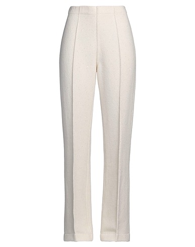BRUNO MANETTI Casual trouser Ivory 62% Virgin Wool, 16% Alpaca wool, 12% Polyester, 10% Polyamide