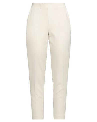 LE TRICOT PERUGIA Casual trouser Cream 71% Viscose, 24% Polyamide, 5% Elastane