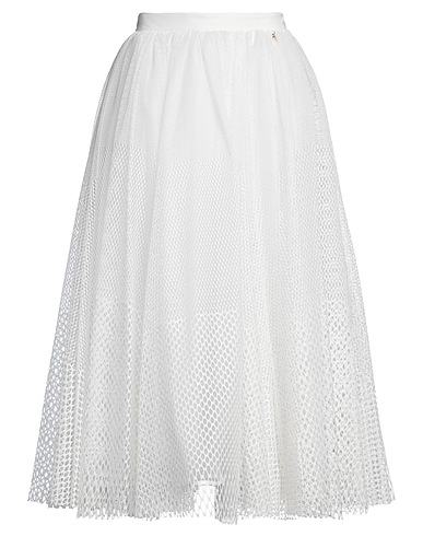 ELISABETTA FRANCHI Gonna midi Bianco 100% Poliestere