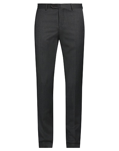 MANUEL RITZ Casual trouser Charcoal 98% Virgin Wool, 2% Elastane