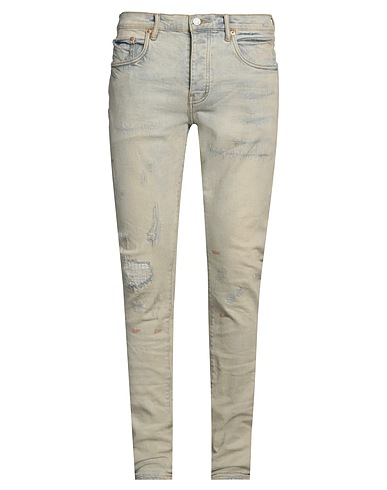 PURPLE Pantaloni jeans Blu 98% Cotone, 2% Lycra®, Pelle di bovino