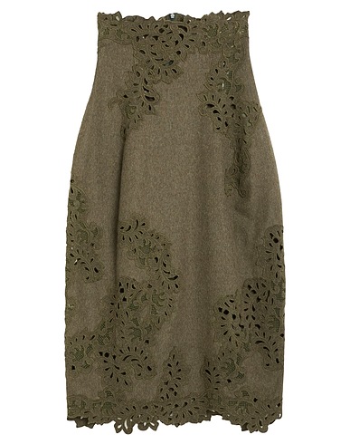 ERMANNO SCERVINO Midi skirt Military green 80% Wool, 20% Polyamide, Polyester