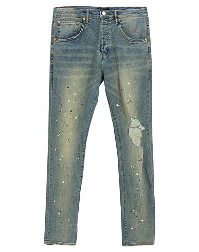 PURPLE Jeans Blau 98% Baumwolle, 2% Elastan, Rindsleder