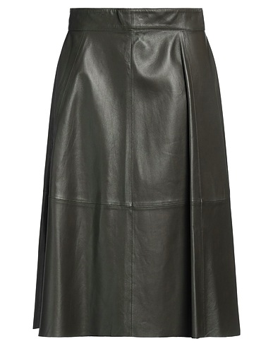 NOVE Midi skirt Dark green 100% Ovine leather