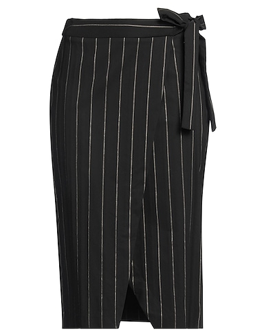 SEVENTY VENEZIA ミディ丈スカート ブラック レーヨン 55% / ナイロン 40% / ポリウレタン 5%