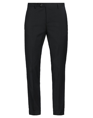 ASFALTO Pantalone Nero 100% Lana Vergine