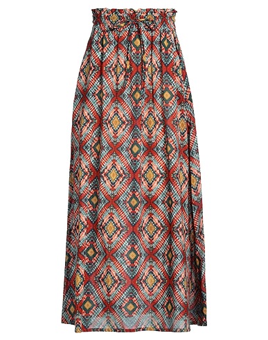 MASSIMO ALBA Maxi Skirts Rust 100% Cotton