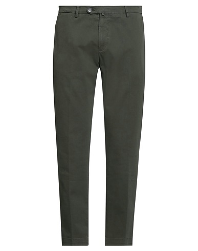 BRIGLIA 1949 Casual pants Military green 97% Cotton, 3% Elastane