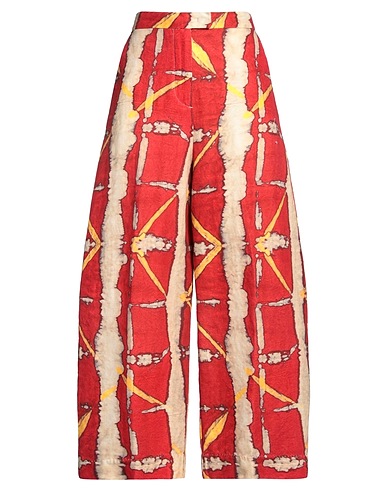 MYTHS Casual trouser Red 57% Linen, 42% Cotton, 1% Elastane